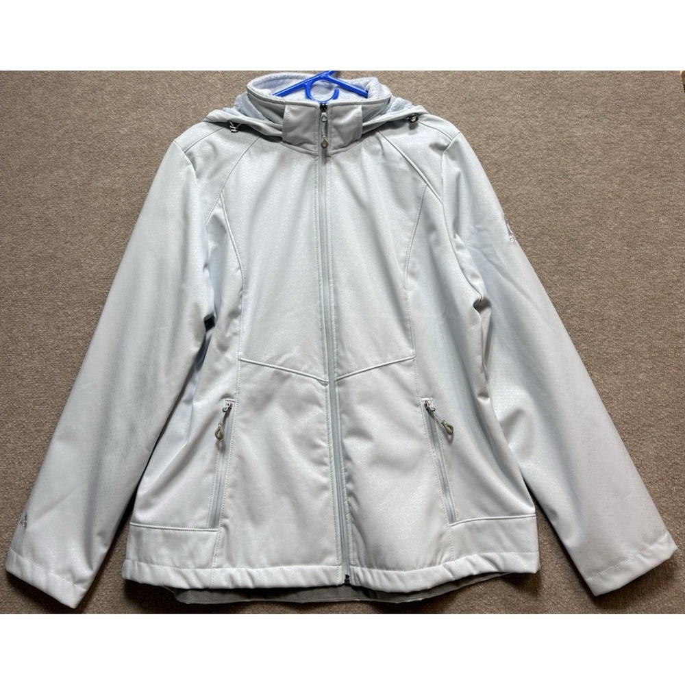 Woman's Jacket Hooded XL Powder Blue Outdoors Fleeced Gerry Zipper Ski GUC